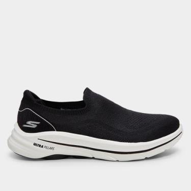 Imagem de Tênis Skechers Go Walk 8 Feminino, Preto, Branco, 38