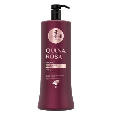 Imagem de Shampoo quina Rosa Litro Haskell  Revitalização suave para cabelos opa