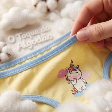 Imagem de Calcinhas Infantil Kit Com 10 Lindas Estampas Confortável - Folly, P, 