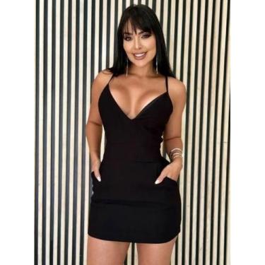 Imagem de Vestido macaquinho liso alfaiataria com decote em v 9655 - BLOG STORE,
