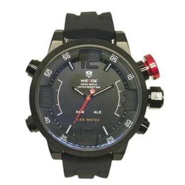 Imagem de Relógio Masculino Weide Analógico WH-5210 Preto e Branco e Vermelho-Masculino