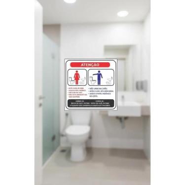 Imagem de Placas Banheiro Masculino/Feminino c/ Regras - Kit 4 Un. - Congratulat