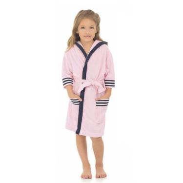 Imagem de Roupão Infantil Capuz Sport - Conforto E Carinho, Rosa, 2