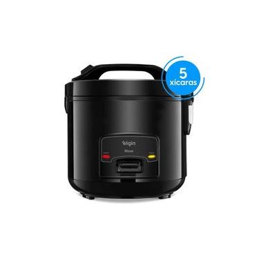 Imagem de Panela Elétrica de Arroz Elgin Rizzo PAR40 5 Xícaras 1L 400W Cuba Antiaderente Função Aquecer Design Black Piano