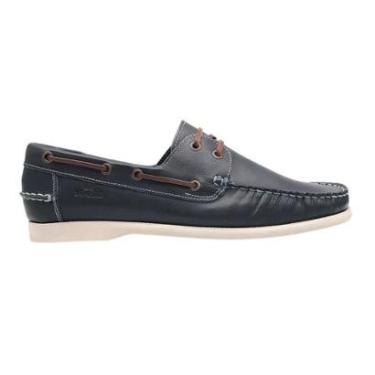 Imagem de Sapato Mocassim Deckshoes Masculino Couro Samello - Azul-Masculino