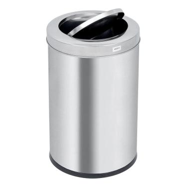 Imagem de Lixeira Cozinha 7l Prata Inox 30x20x20cm Basculante