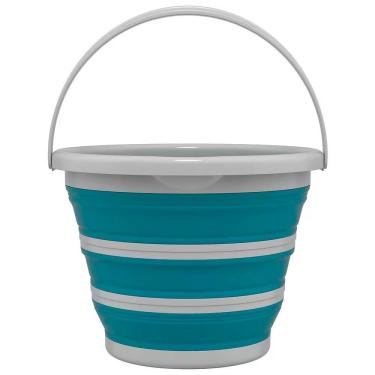 Imagem de Balde Retrátil Flashlimp 10L para Limpeza em PP TPR Dobrável com Alça Verde Esmeralda Flashlimp