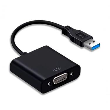 Imagem de Cabo Conversor USB 3.0 para VGA KP-AD006 para Conexão de Monitor com Comprimento 15CM Preto VGA