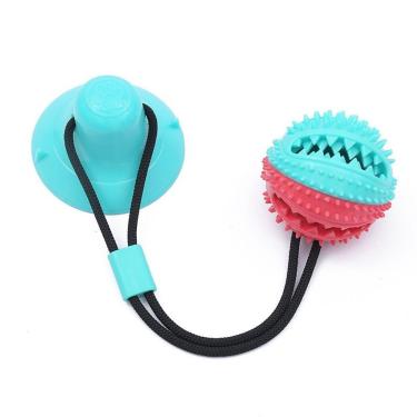 Imagem de Brinquedo para Cachorro OEM Cabo de Guerra com Ventosa para Cães Material Não Tóxico Verde e Vermelho 01 Unidade