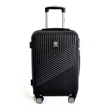 Imagem de Mala Viagem Santino 7003 Rígida Abs Rodinhas 360 Tsa Média, Preto