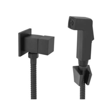 Imagem de Ducha Higiênica Preto Fosco Quadrada 100% Metal Lavabo Luxo de Parede com Gatilho OEM