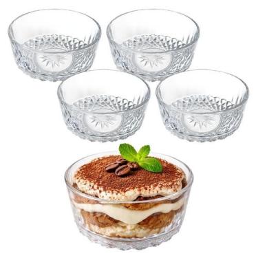 Imagem de Kit 4 Tigela Bowl Mandala De Vidro Travessa Redonda Sobremesa Fruta Sa