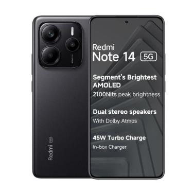 Imagem de Xiaomi Redmi Note 14 5G Global Black, 8GB RAM 256GB, Tela 6.6 AMOLED, 