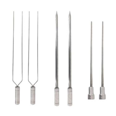 Imagem de 6x Espetos Churrasco Inox Espada/Coração/Duplo Lâmina 70c - INOX LAURI
