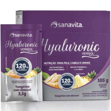 Imagem de Colágeno Hidrolisado Verisol com Ácido Hialurônico 120mg Sanavita Hyaluronic 30 Sachês...