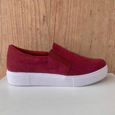 Imagem de Tênis feminino nobuck vermelho tam 34 - AnaFlex 