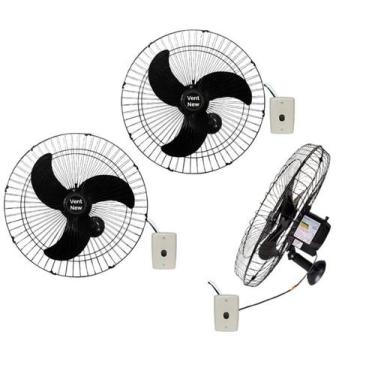 Imagem de Ventilador de Parede Vent New 60cm Bivolt 200w Preto 3 Unid, Bivolt