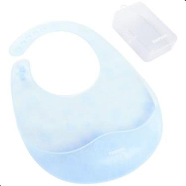 Imagem de Babador de Silicone Ajustável Com Case Pimpolho, Azul