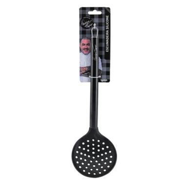 Imagem de Escumadeira Silicone Black Cabo Inox Premium Henrique Fogaça 34cm - Ya