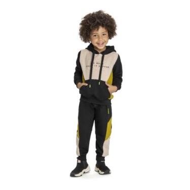 Imagem de Conjunto Infantil Masculino Moletom Peluciado Get Preto Angerô, Preto,