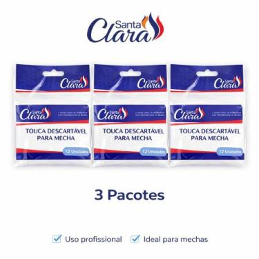 Imagem de Kit 3 Pacotes Touca Para Mecha Descartável Santa Clara  36 Unidades