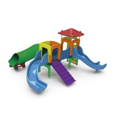 Imagem de Playground Infantil Super Top Play a Partir de 3 Anos com Escorregadores Escaladas Torres Túnel Ponte e Jogo da Velha