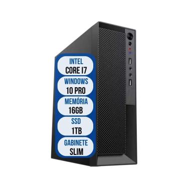Imagem de Computador Slim Intel Core i7 16GB SSD 1TB Wifi Windows 10 Pro 3green Office 3GO-012
