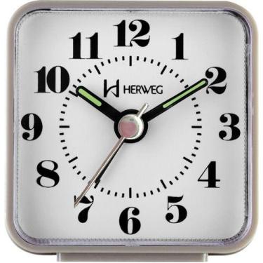 Imagem de Relogio despertador herweg 2504-024 cinza, CINZA