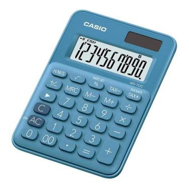 Imagem de Calculadora De Mesa Com Visor Amplo 10 Dígitos Azul - Geral