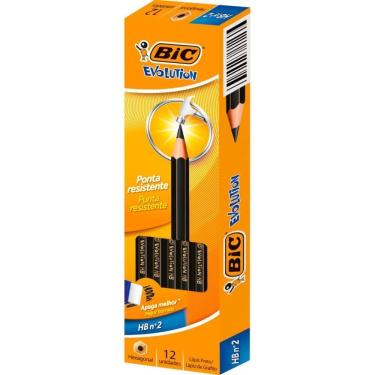 Imagem de Lápis Preto BIC Evolution 2HB Sextavado sem Borracha Caixa com 144 Unidades