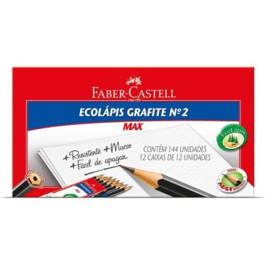 Imagem de Lápis Faber-Castell Ecolápis MAX Sextavado Grafite No 2 Madeira Reflorestada FSC Preto