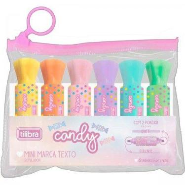 Imagem de Marca Texto Mini Candy Ponta Dupla Estojo C/6 Tilibra 352896