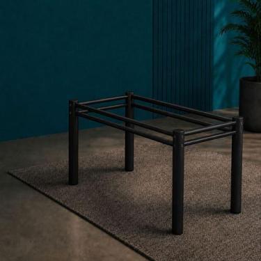 Imagem de Base Para Mesa De Jantar Pedra Granito Vidro Madeira de 120 x 80 - SOM
