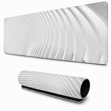 Imagem de Mouse Pad Branco Minimalista Desk Pad Gamer para Teclado Diversos Tama