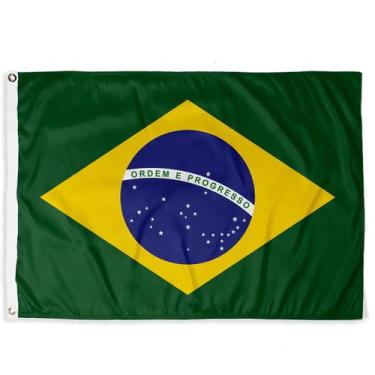 Imagem de Bandeira Do Brasil Oficial Dupla Face 70x100cm - KS Bandeiras