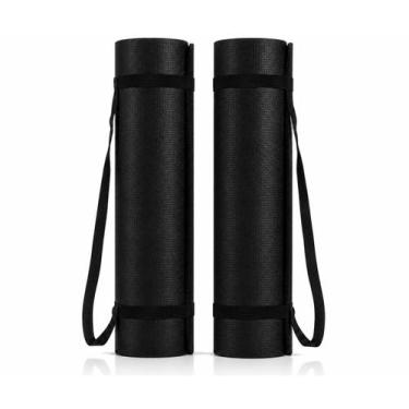Imagem de Kit 2 Tapetes de Yoga Eva Max 5mm Antiderrapante com Alça - Preto - Ún
