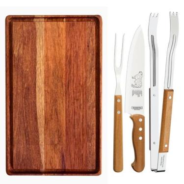 Imagem de Kit para Churrasco Tramontina com Pegador Faca e Garfo Trinchante Tabu