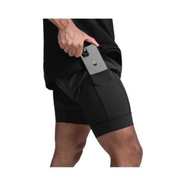 Imagem de Shorts Masculinos 2 Em 1 De Secagem Rápida E Respiráveis Para Academia