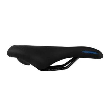 Imagem de Selim vessel morbido vazado 279x148mm preto / azul