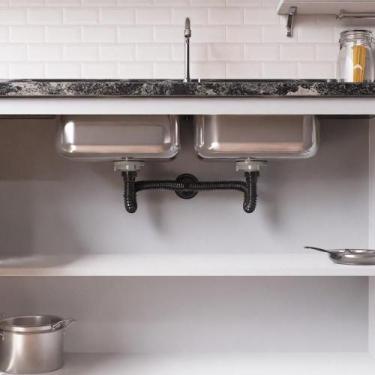 Imagem de Tubo Extensível Duplo Black 70cm Blukit Porca PP c/ Canopla