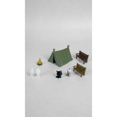 Imagem de Kit Acampamento Miniaturas Tenda Fogueira Figuras - Congratulations St