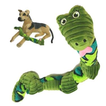 Imagem de Brinquedo Pet Cobra Pelúcia c/ Corda p/ cachorro Kong, Verde