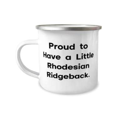 Imagem de Proud to Have a Little Rhodesian Ridgeback. Caneca de acampamento Rhodesian Ridgeback de 355 ml, presente de cachorro Joke Rhodesian Ridgeback para amantes de animais de estimação