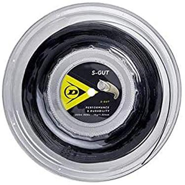 Imagem de Dunlop Cordão de tênis S-GUT esportivo, 16G, preto, carretel de 200 m
