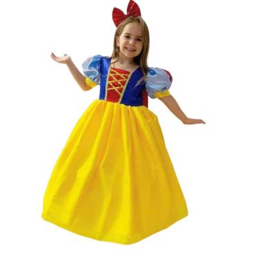 Imagem de Vestido Fantasia Infantil Princesa Branca de Neve