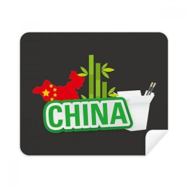 Imagem de Pano de limpeza China Map Bamboo Green China Town Limpador de tela 2 peças de tecido de camurça