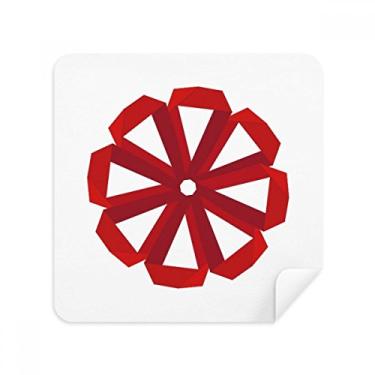 Imagem de Pano de limpeza de tela vermelho abstrato flor de Natal origami tecido de camurça pacote com 2