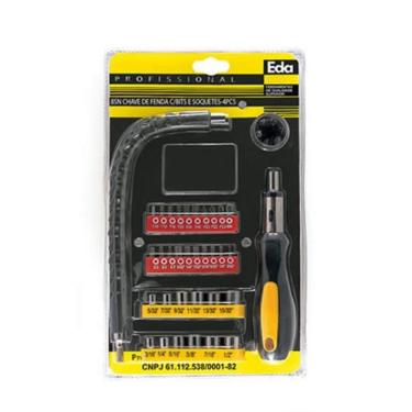 Imagem de Jogo de chave catraca intercambiável com cabo flex e 40 pontas 