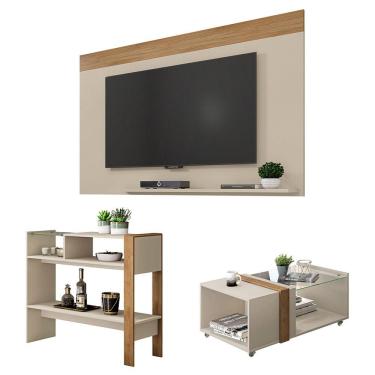 Imagem de Conjunto Sala De Estar Painel Mesa Aparador Malha Caemmun