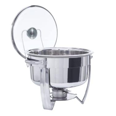 Imagem de Rechaud Redondo de Aço Inox Capacidade 6 Litros Tecnocuba